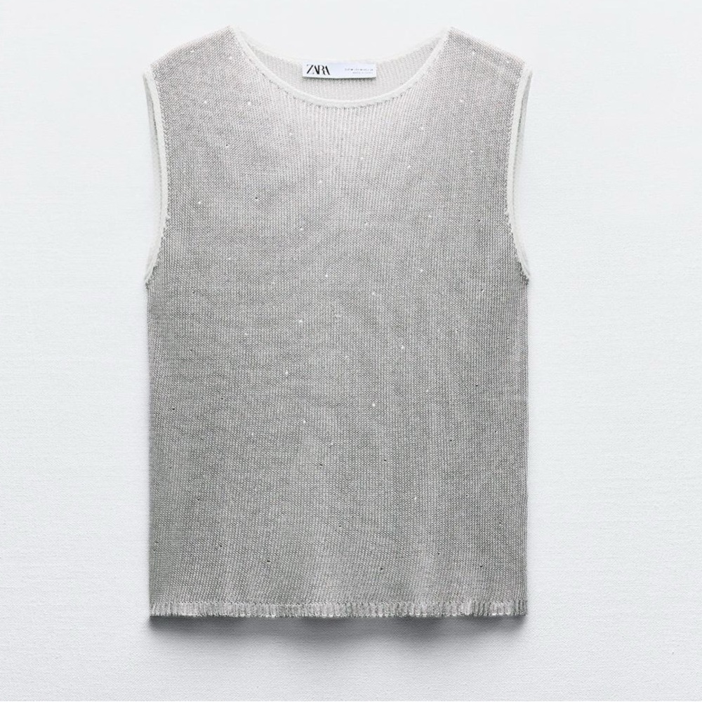 Zara Metallic Knit Top